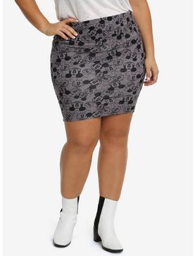 Plus Size Disney Mickey Mouse Foldover Cotton-Blend Pencil Skirt Plus Size, , hi-res
