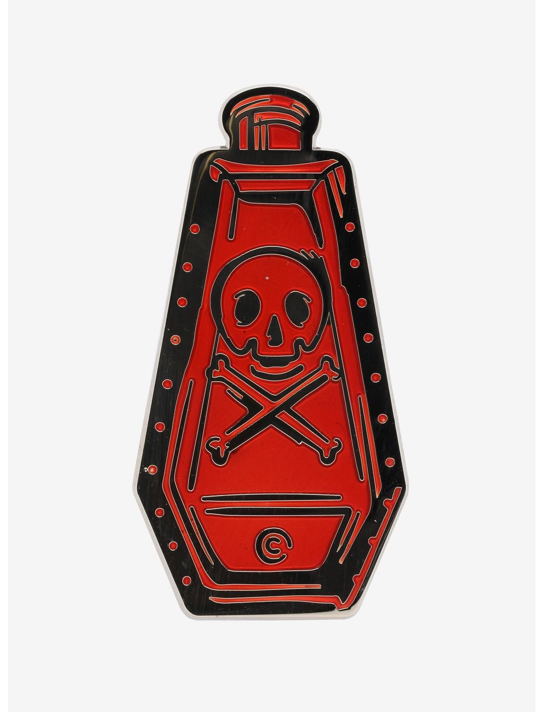Red Poison Bottle Enamel Pin, , hi-res