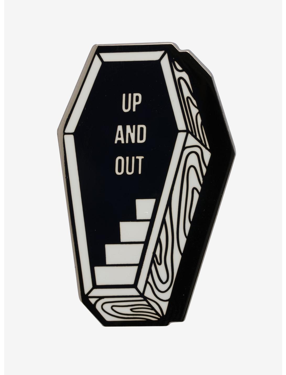Up And Out Coffin Enamel Pin, , hi-res