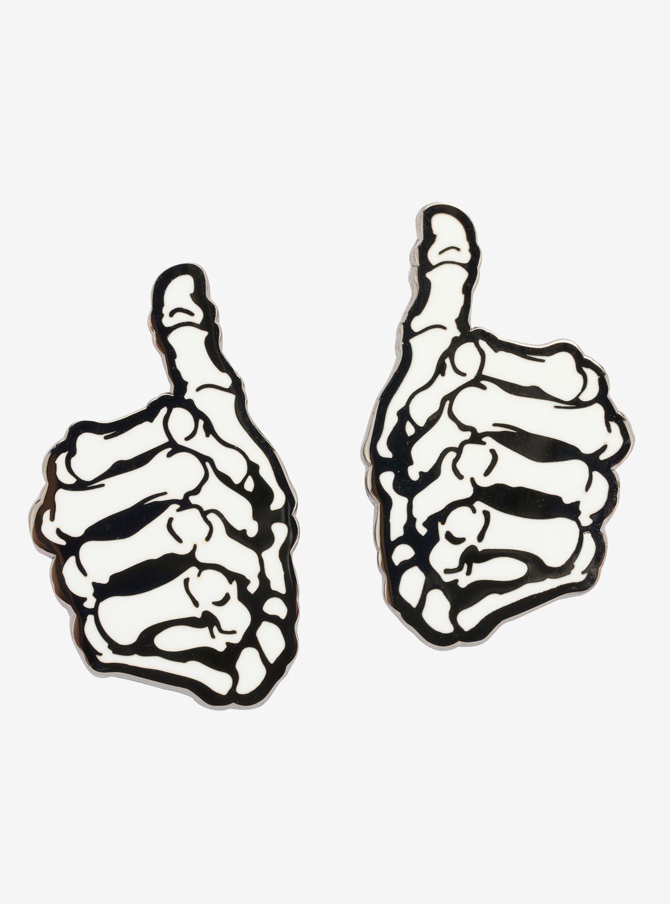 Skeleton Hands Enamel Pin Set, , hi-res