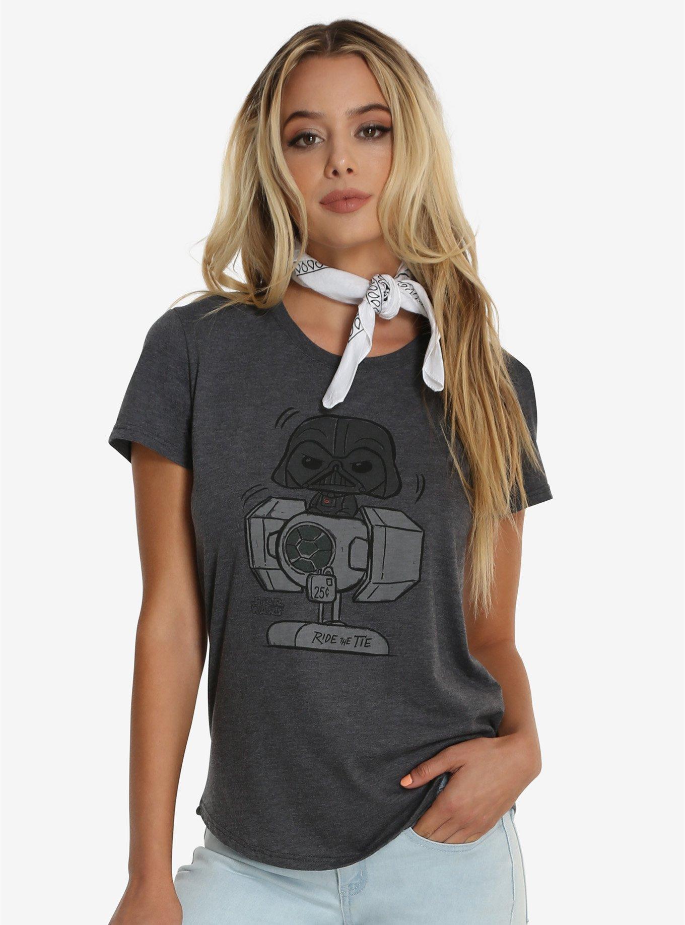 Funko Pop! Star Wars Darth Vader Coin Ride Womens Tee, GREY, hi-res