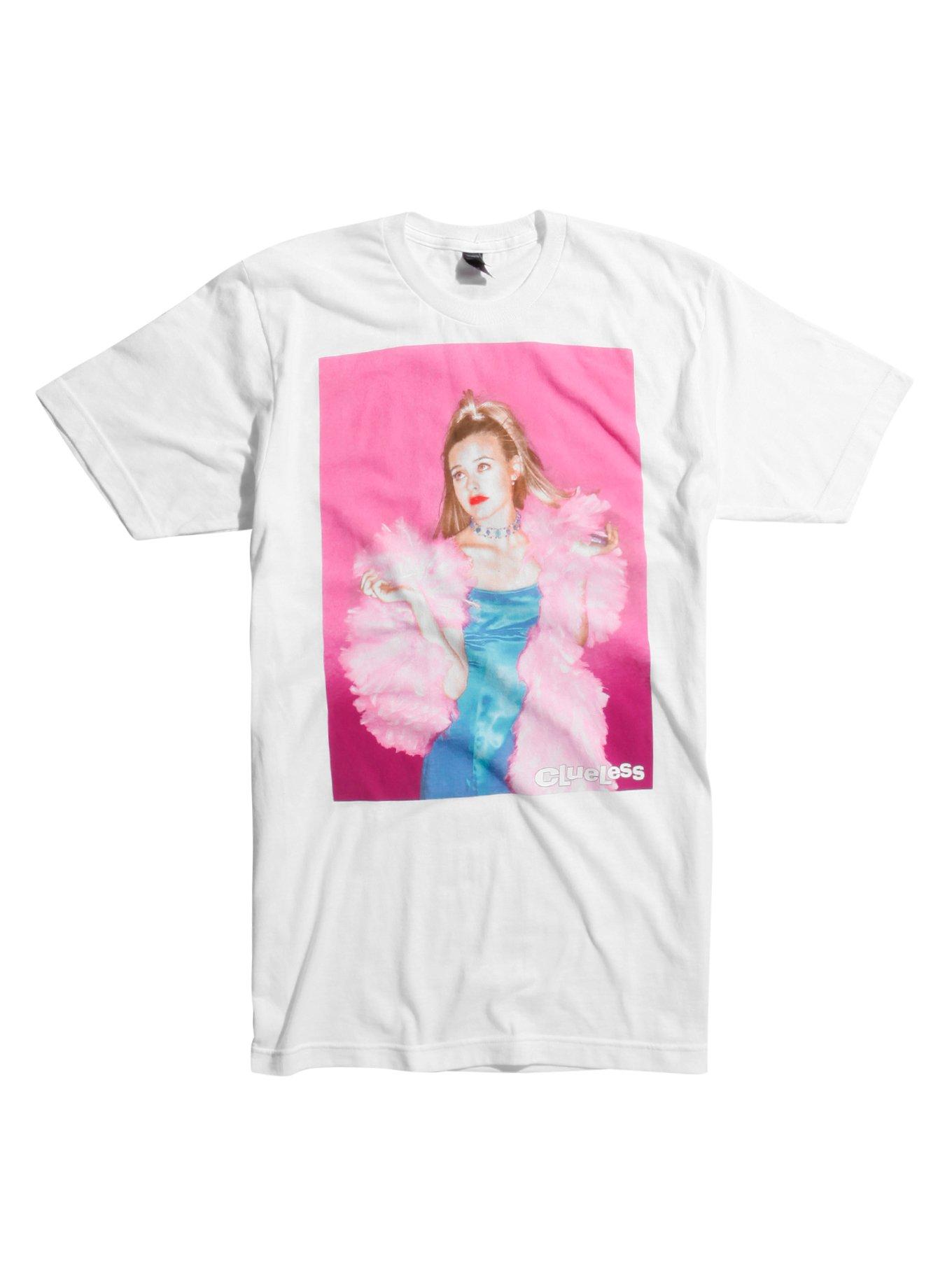 Clueless Cher Pink Boa T-Shirt, WHITE, hi-res