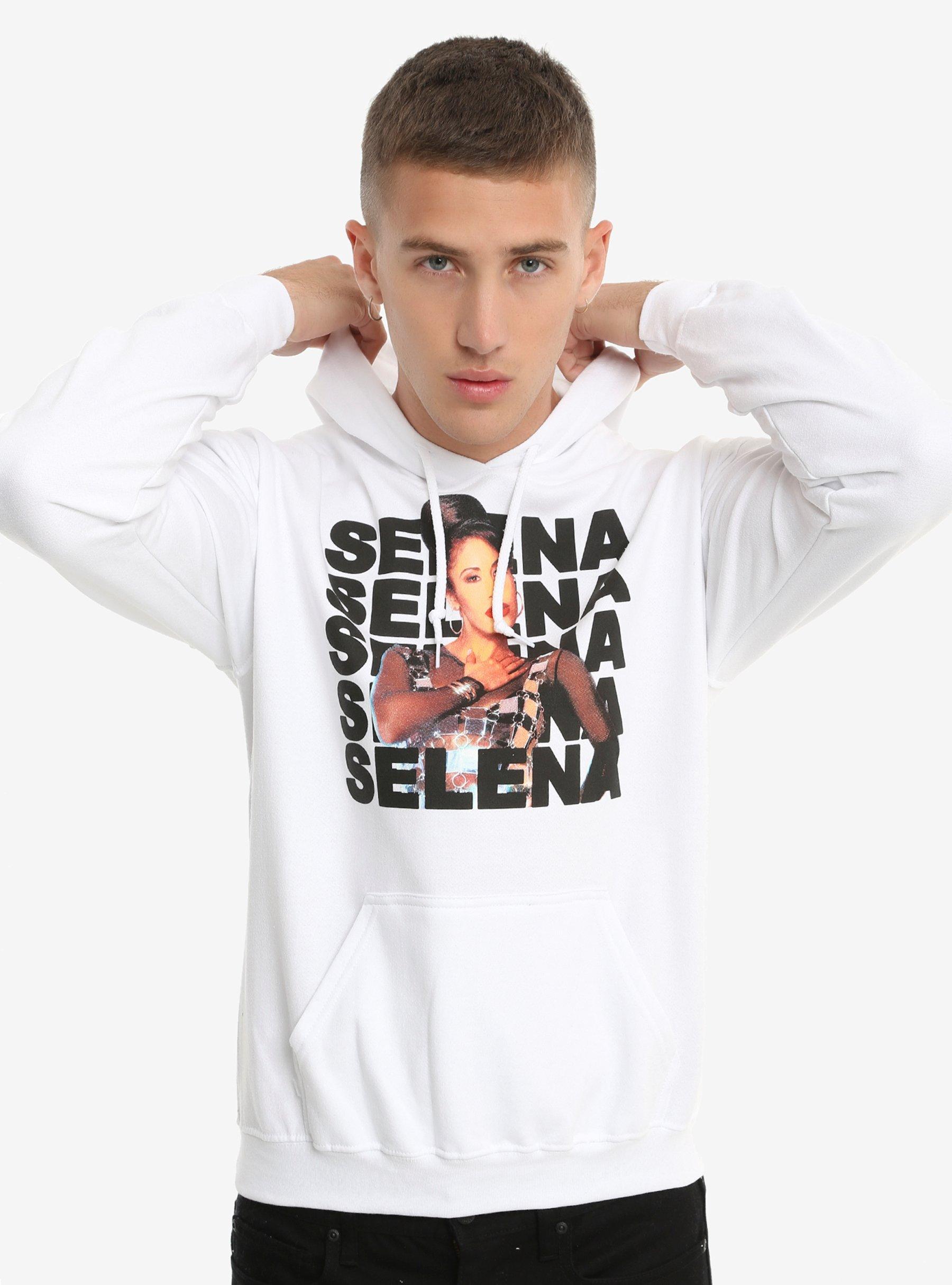Selena Stacked Logo Hoodie, WHITE, hi-res