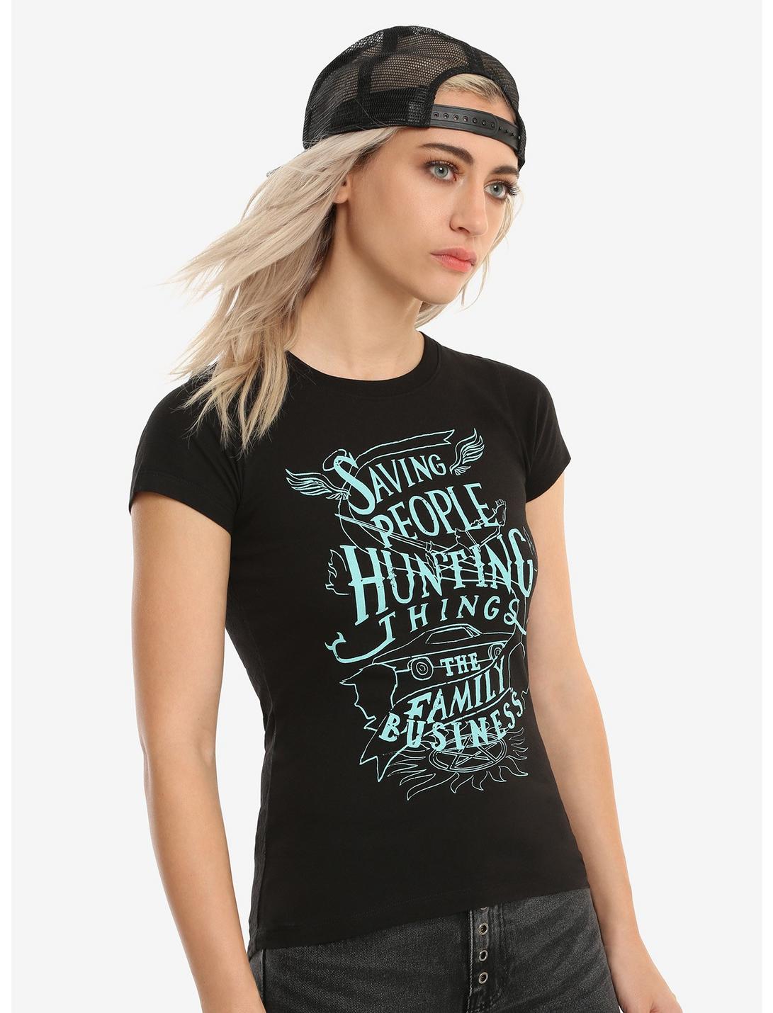 Supernatural Family Business Burnout Girls T-Shirt, BLACK, hi-res