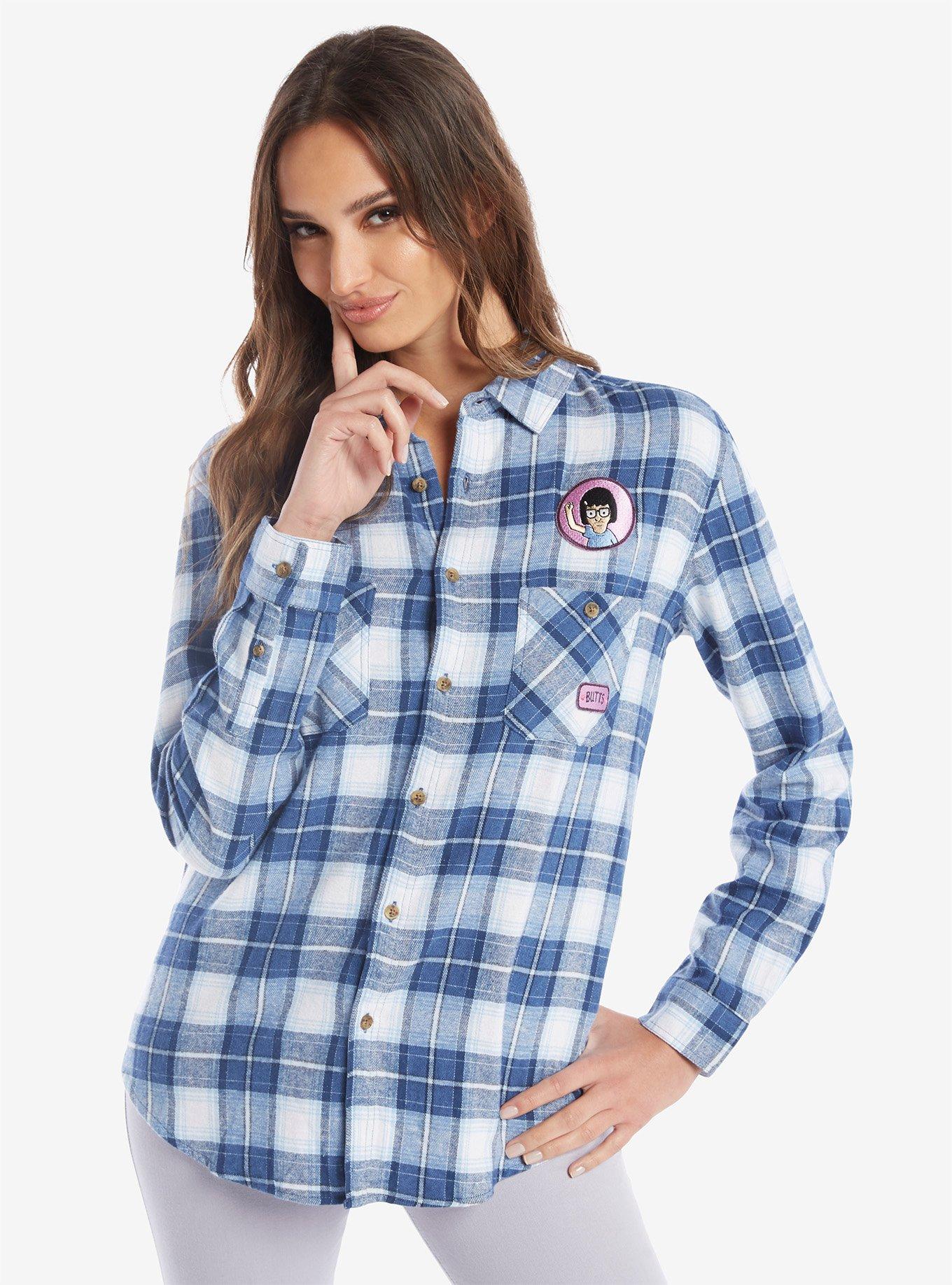 Bob's Burgers Tina Butts Flannel - BoxLunch Exclusive, BLUE, hi-res