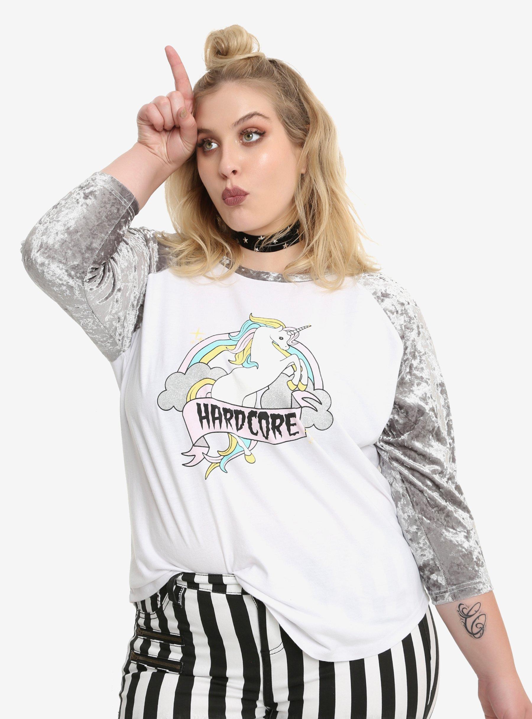 Hardcore Unicorn Velvet Girls Raglan Plus Size Hot Topic 1377