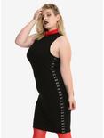 Black Hook & Eye Bodycon Dress Plus Size, BLACK, hi-res