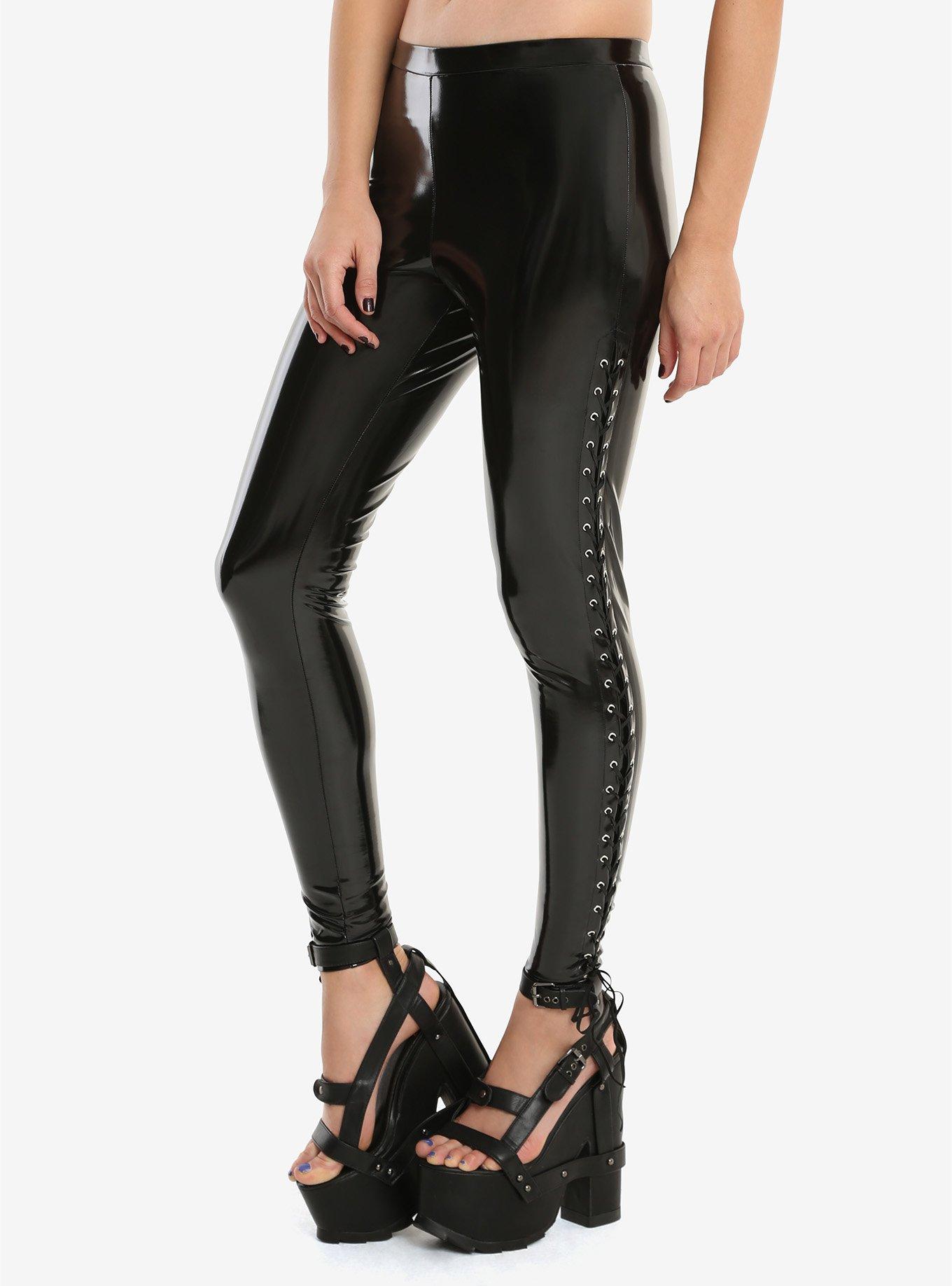 Women's Liquid Latex Suspender Leggings