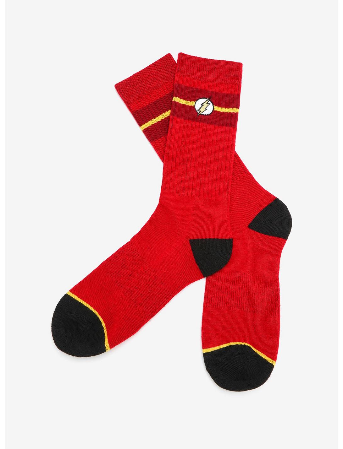 DC Comics The Flash Embroidered Crew Socks - BoxLunch Exclusive, , hi-res