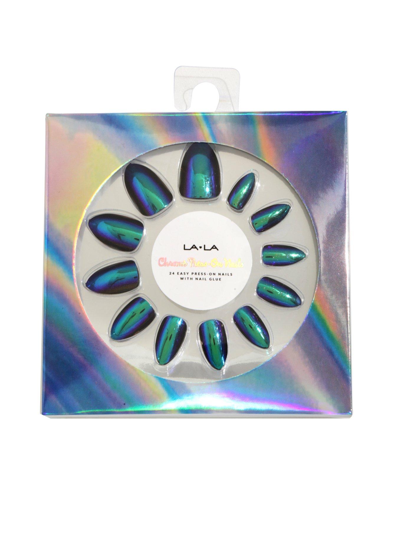 Blue Chrome Press-On Nails, , hi-res