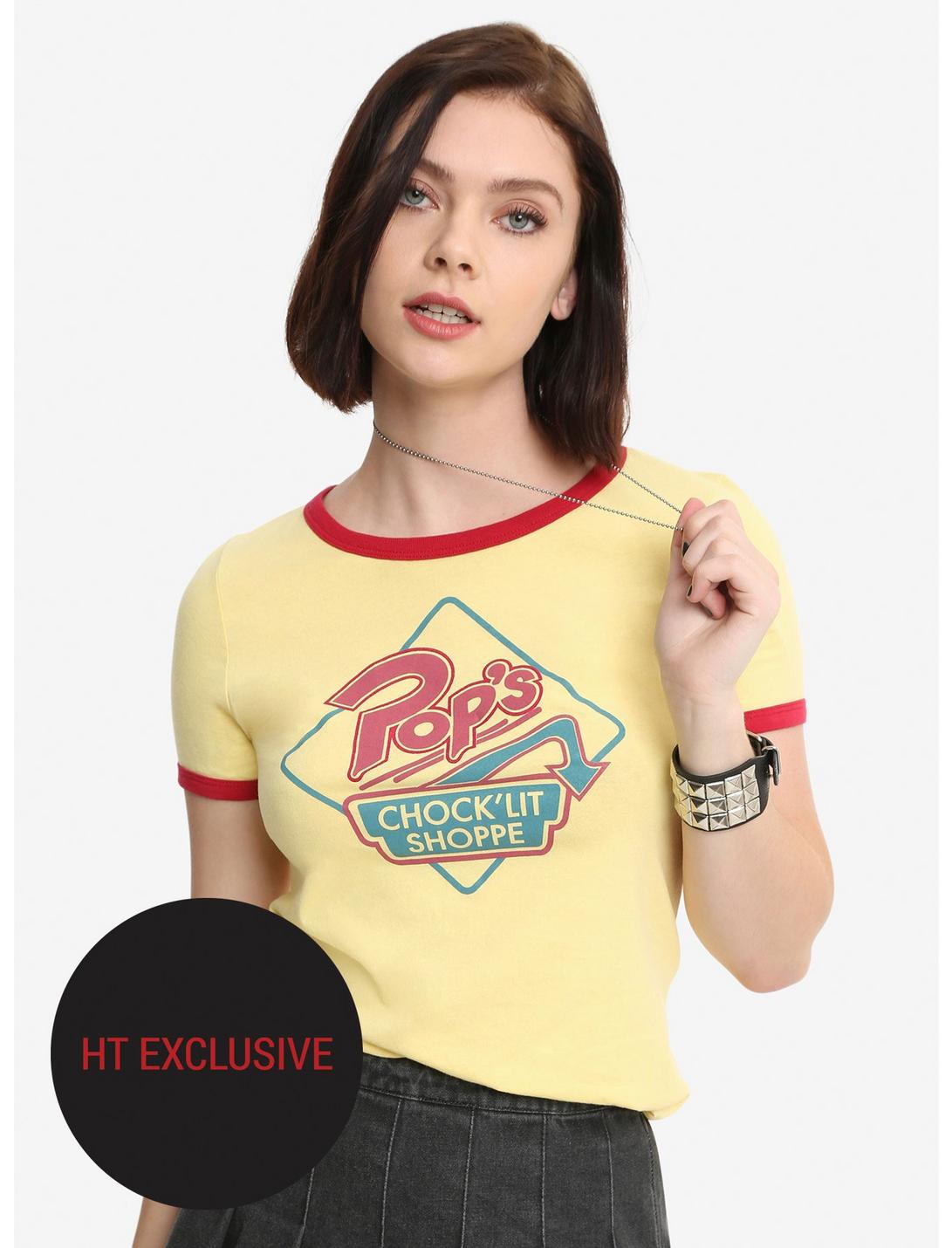 Riverdale Pop's Chock'lit Shoppe Girls Cosplay Ringer T-Shirt Hot Topic Exclusive, YELLOW, hi-res
