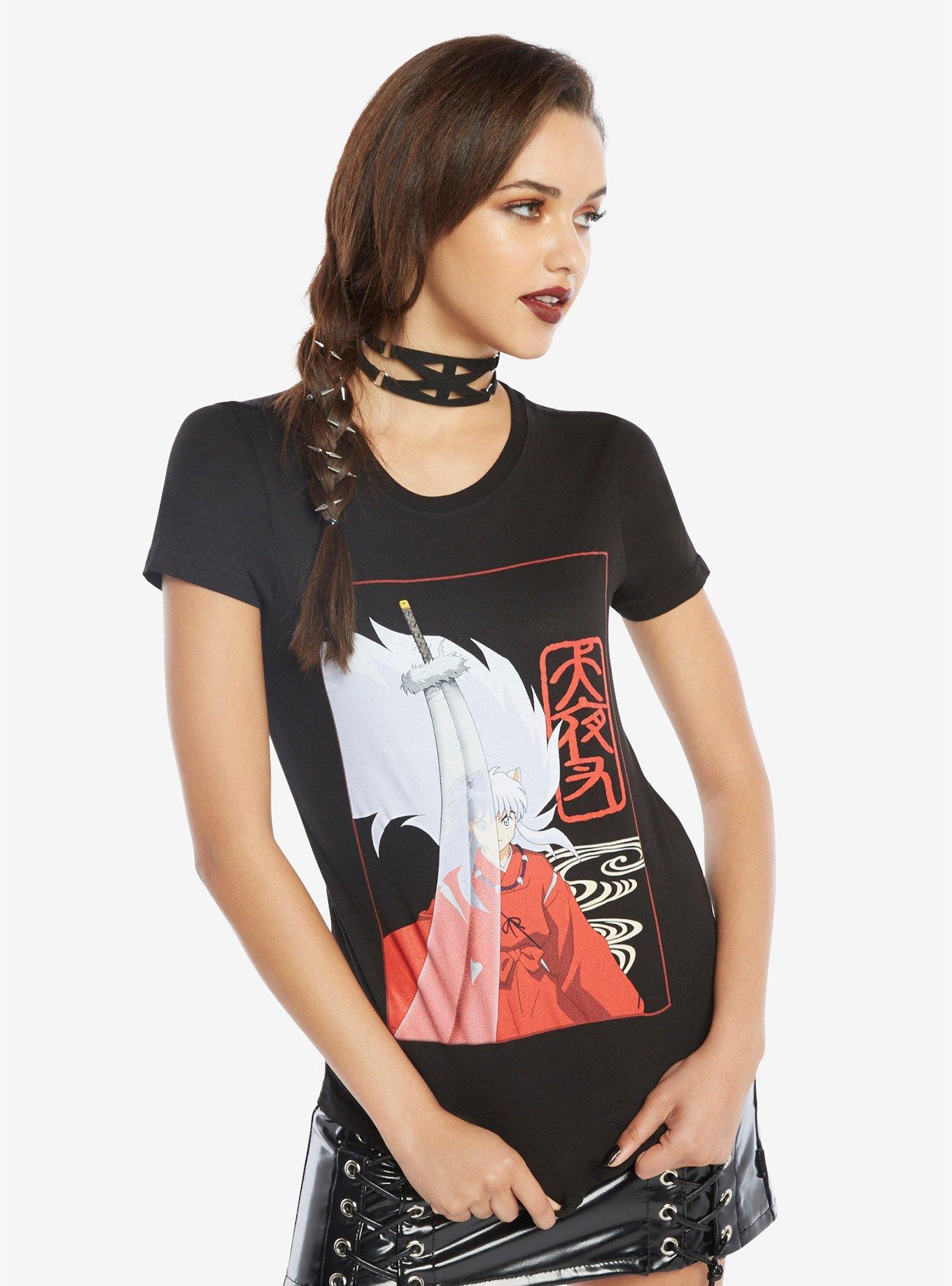 InuYasha Tessaiga Sword Girls T-Shirt, BLACK, hi-res