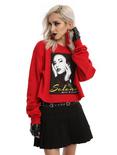 Selena Queen Of Cumbia Girls Crop Sweatshirt, RED, hi-res