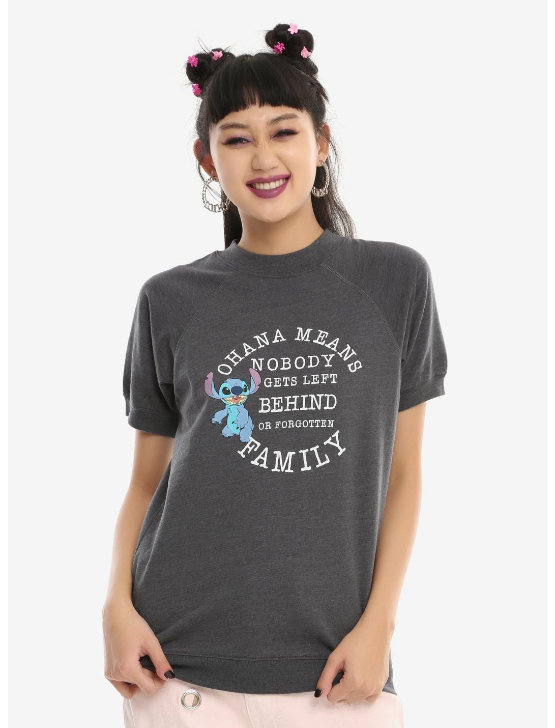 Disney Lilo & Stitch Ohana Girls Short-Sleeve Sweatshirt, MULTI, hi-res