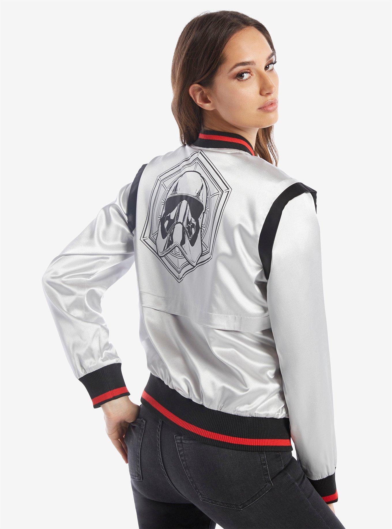 Her Universe Star Wars Captain Phasma Satin Bomber Jacket, WHITE, hi-res
