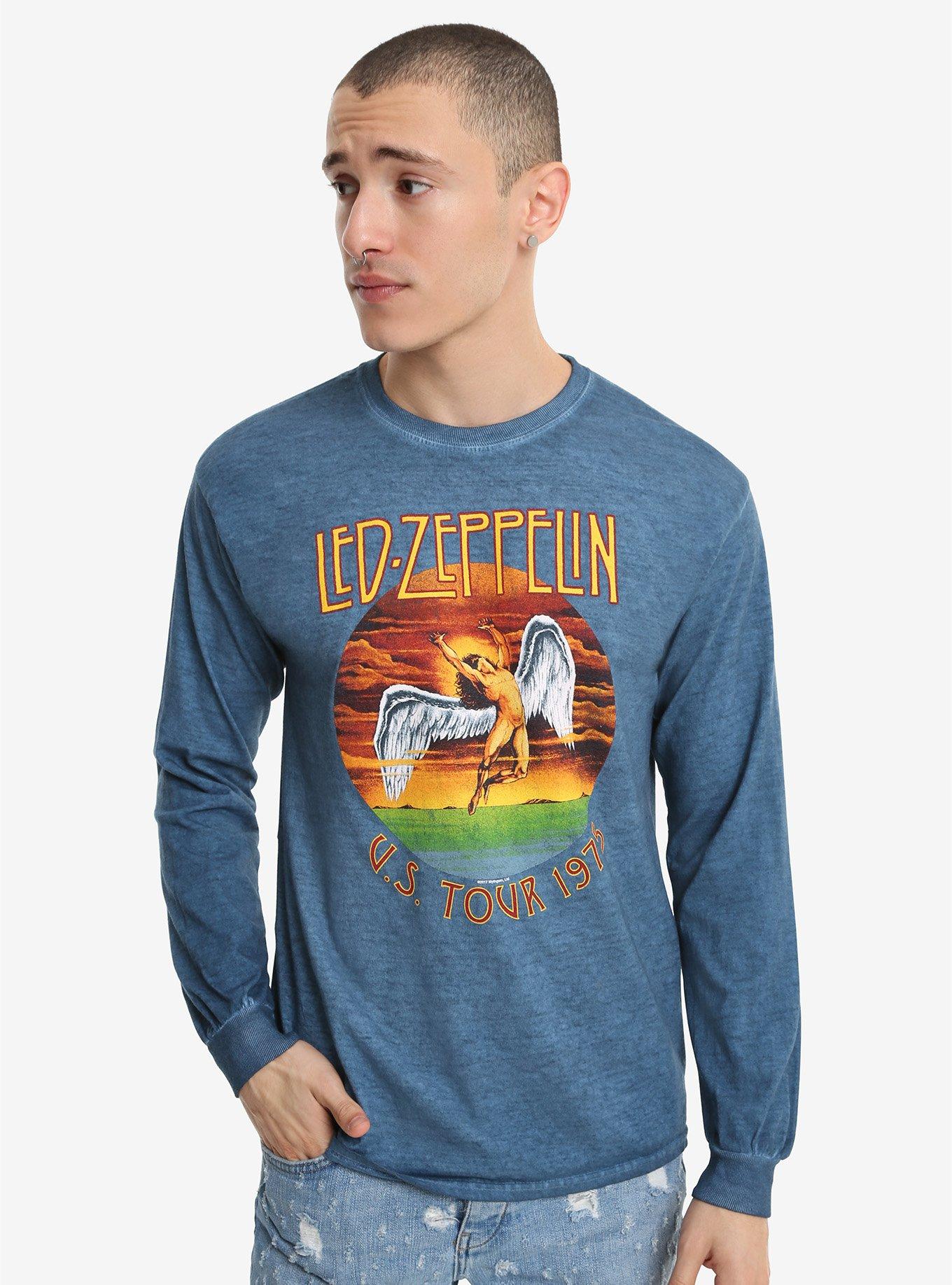 Led Zeppelin T-Shirt U.S. Tour 1975 Officiële T-shirt Band Rock Unisex Volwassenen Jongens, Us Tour, XS