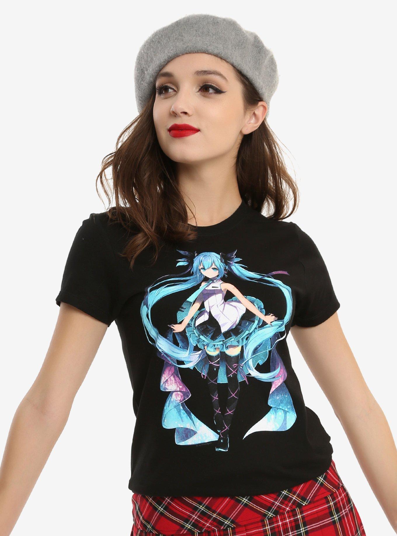 Hatsune Miku Pose Girls T-Shirt, BLACK, hi-res