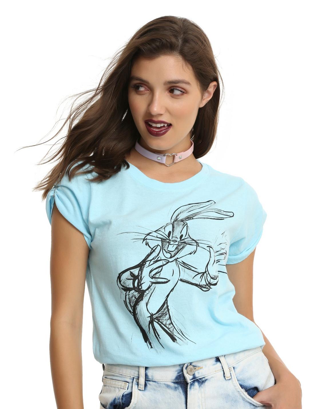 Looney Tunes Bugs Bunny Sketch Girls T-Shirt, BLUE, hi-res
