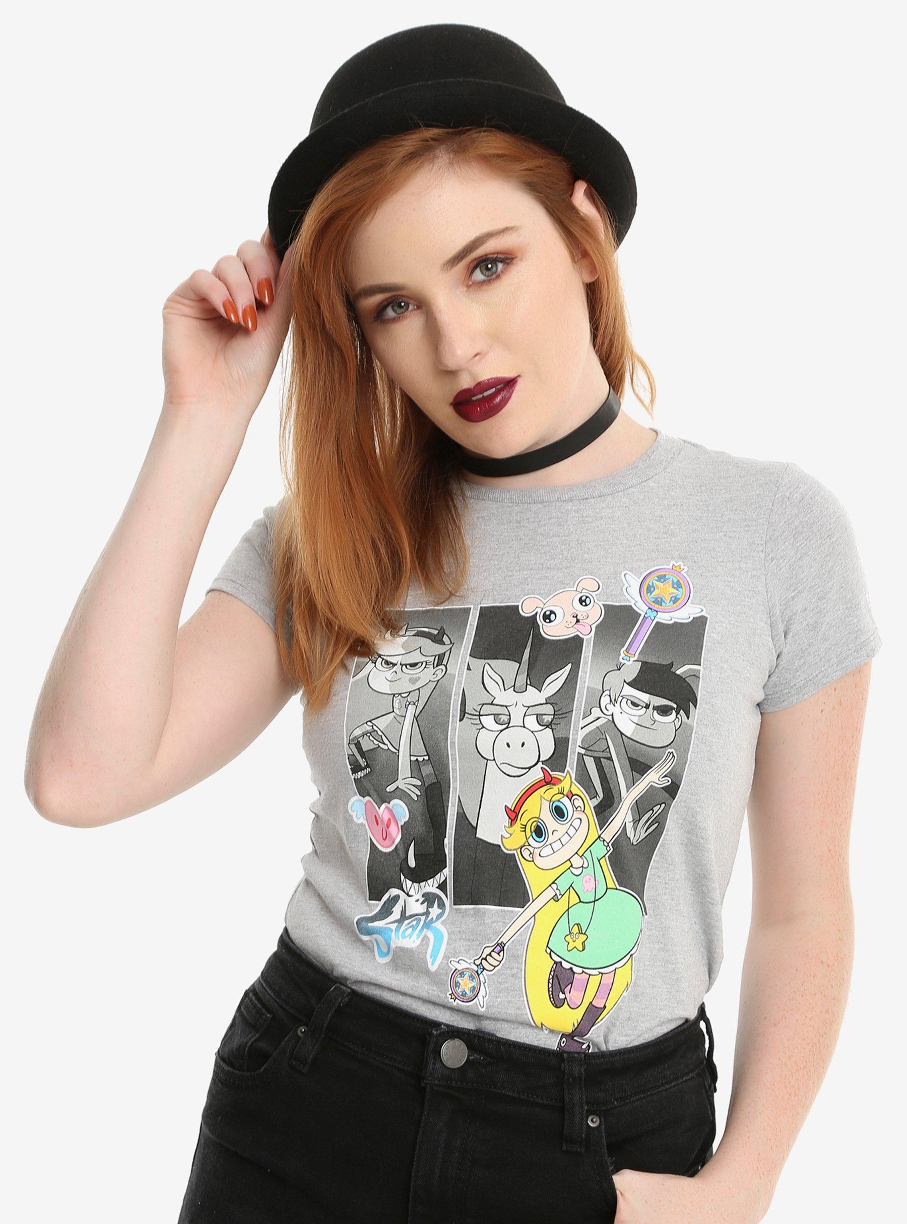 Star Vs. The Forces Of Evil Panel Girls T-Shirt, GREY, hi-res