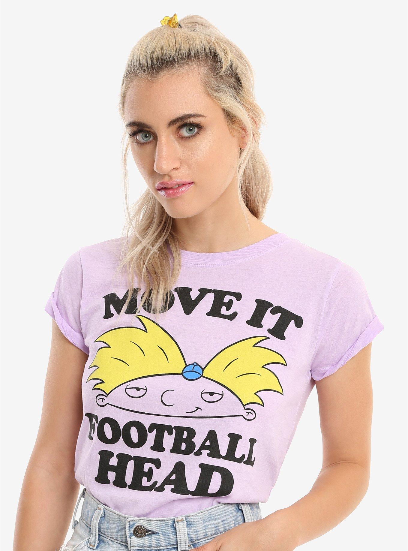 Hey Arnold! Move It Football Head Girls T-Shirt, PURPLE, hi-res