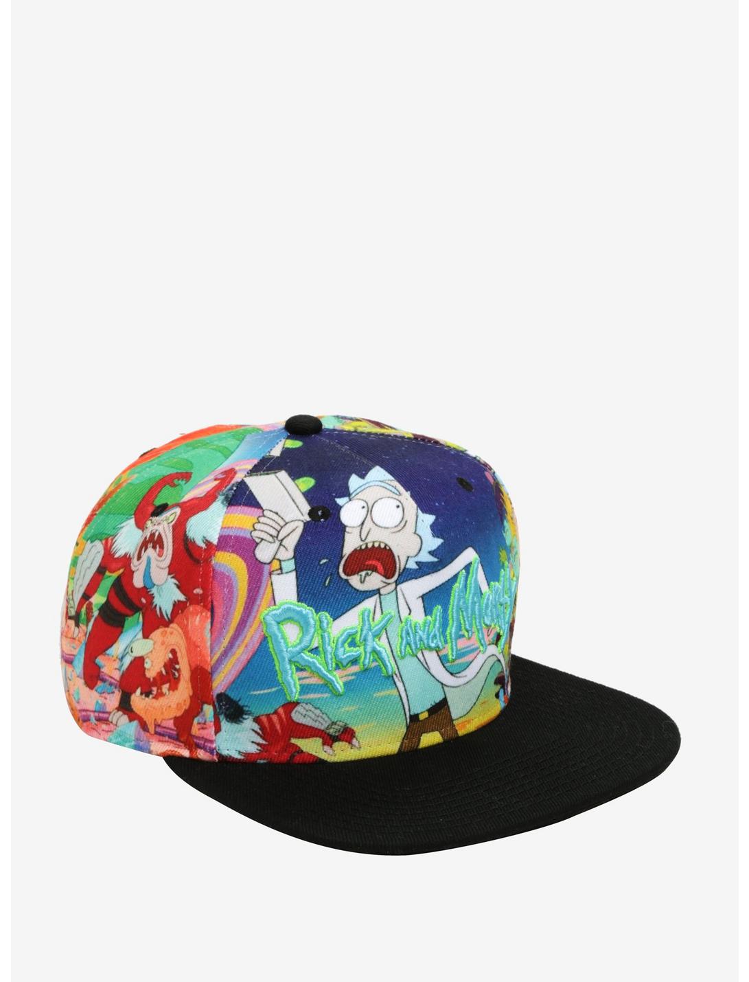 Rick And Morty Allover Sublimation Snapback Hat, , hi-res