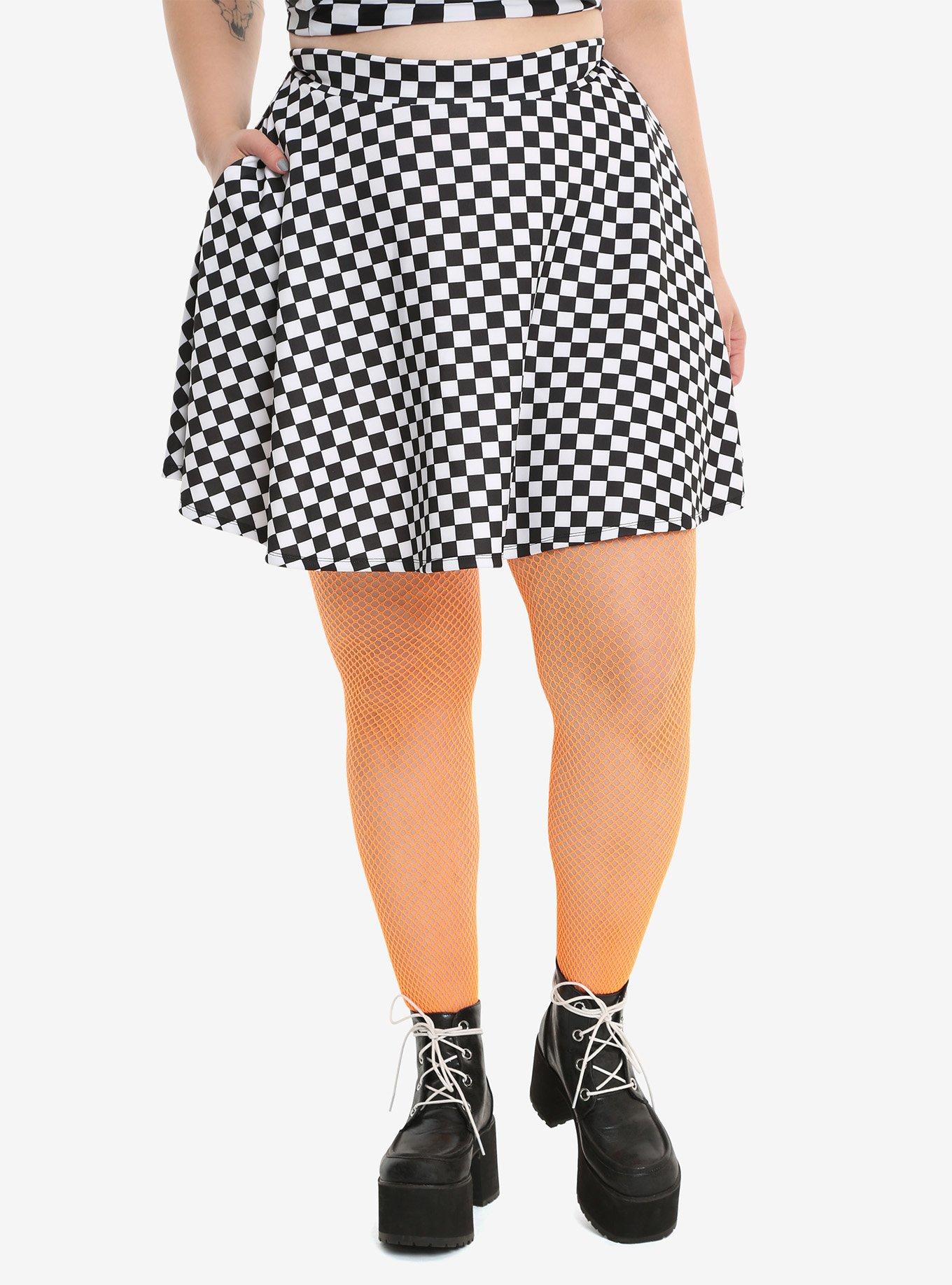 Plus size skirt outlet black and white