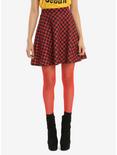 Red & Black Checkered Skirt, RED, hi-res
