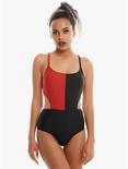 DC Comics Harley Quinn Cut-Out Swimsuit, RED, hi-res