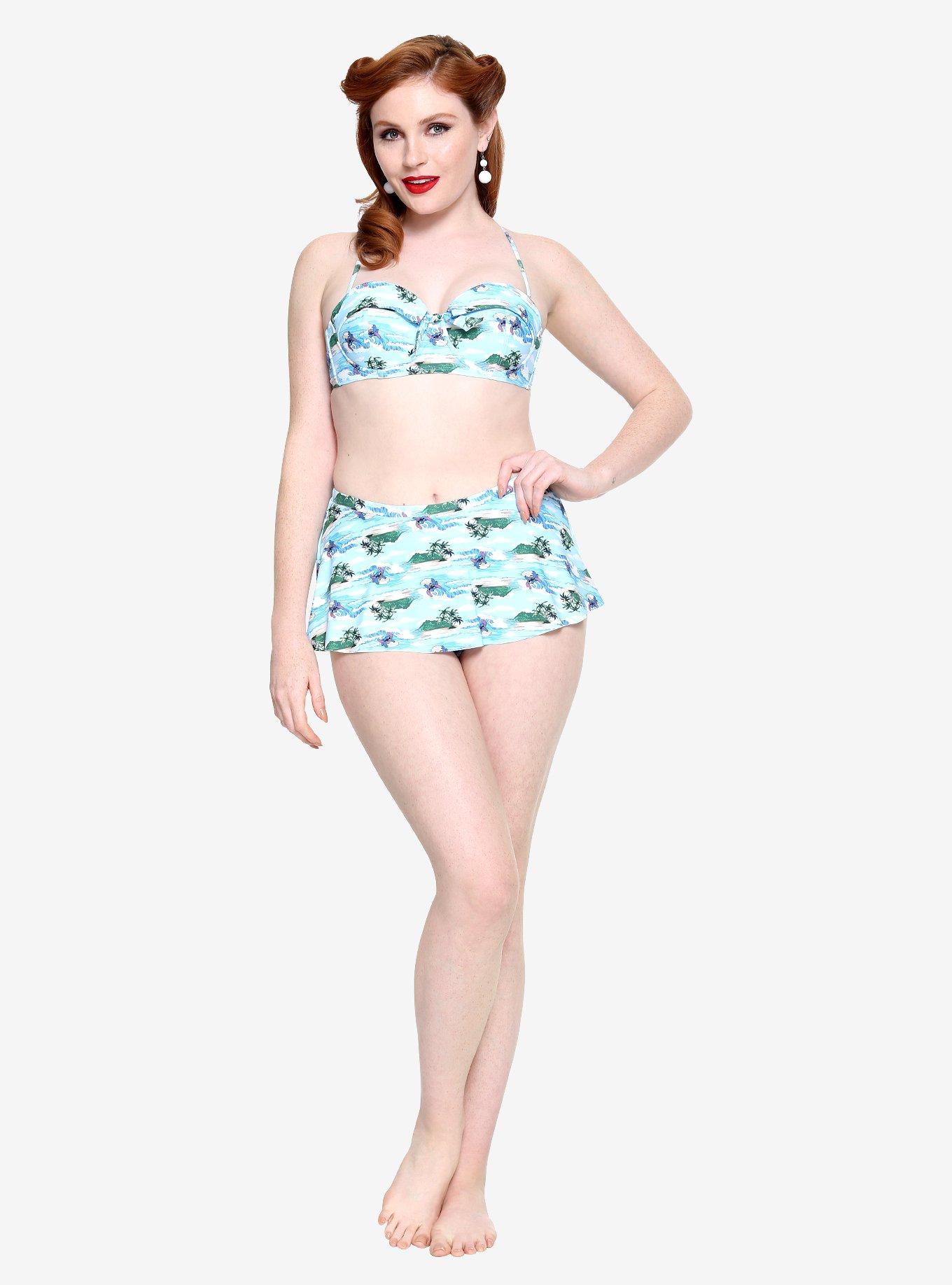 Disney Lilo & Stitch Skirted Swim Bottoms, BLUE, hi-res