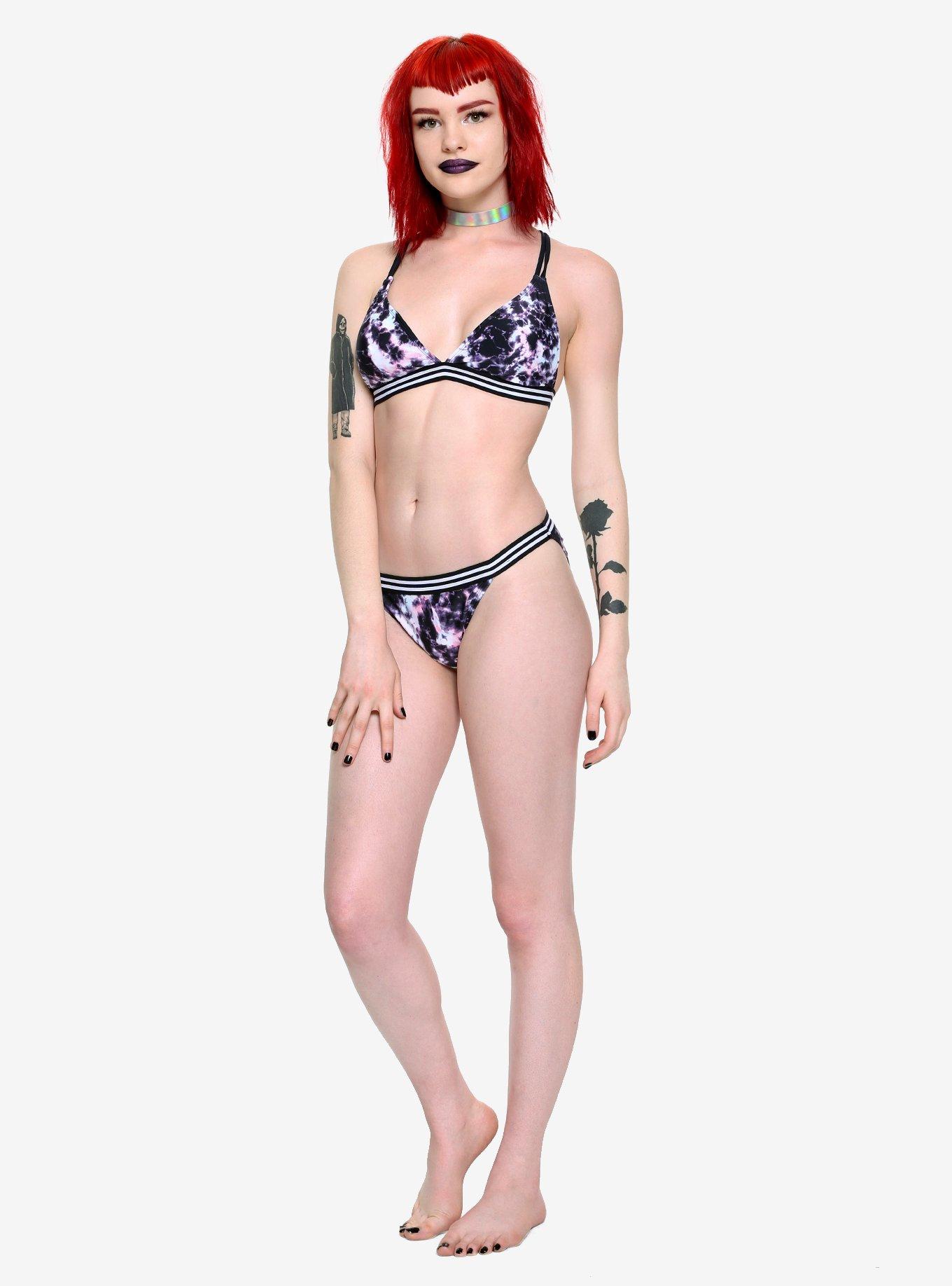 Purple Tie-Dye Swim Bottoms, TIE DYE, hi-res