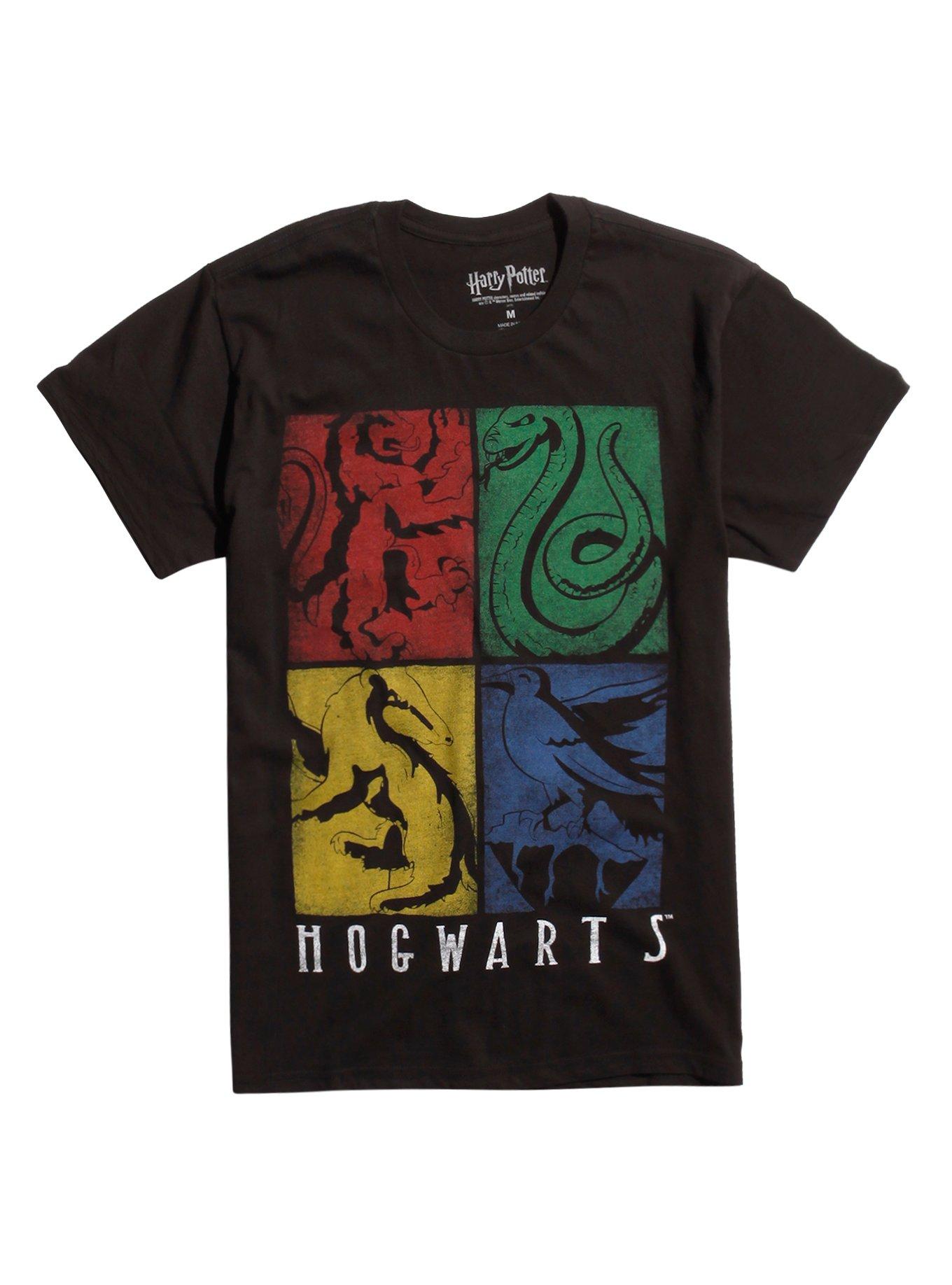 Harry Potter House Crests T-Shirt, BLACK, hi-res