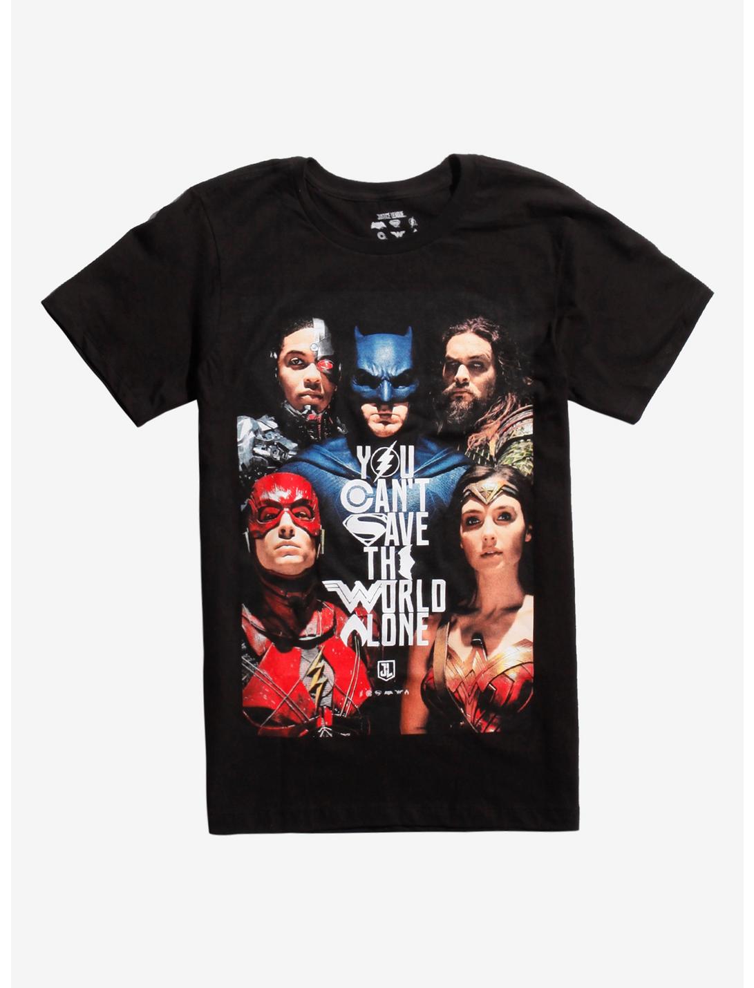 DC Comics Justice League Poster T-Shirt, BLACK, hi-res