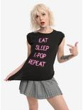 Eat Sleep K-Pop Repeat Girls T-Shirt, BLACK, hi-res