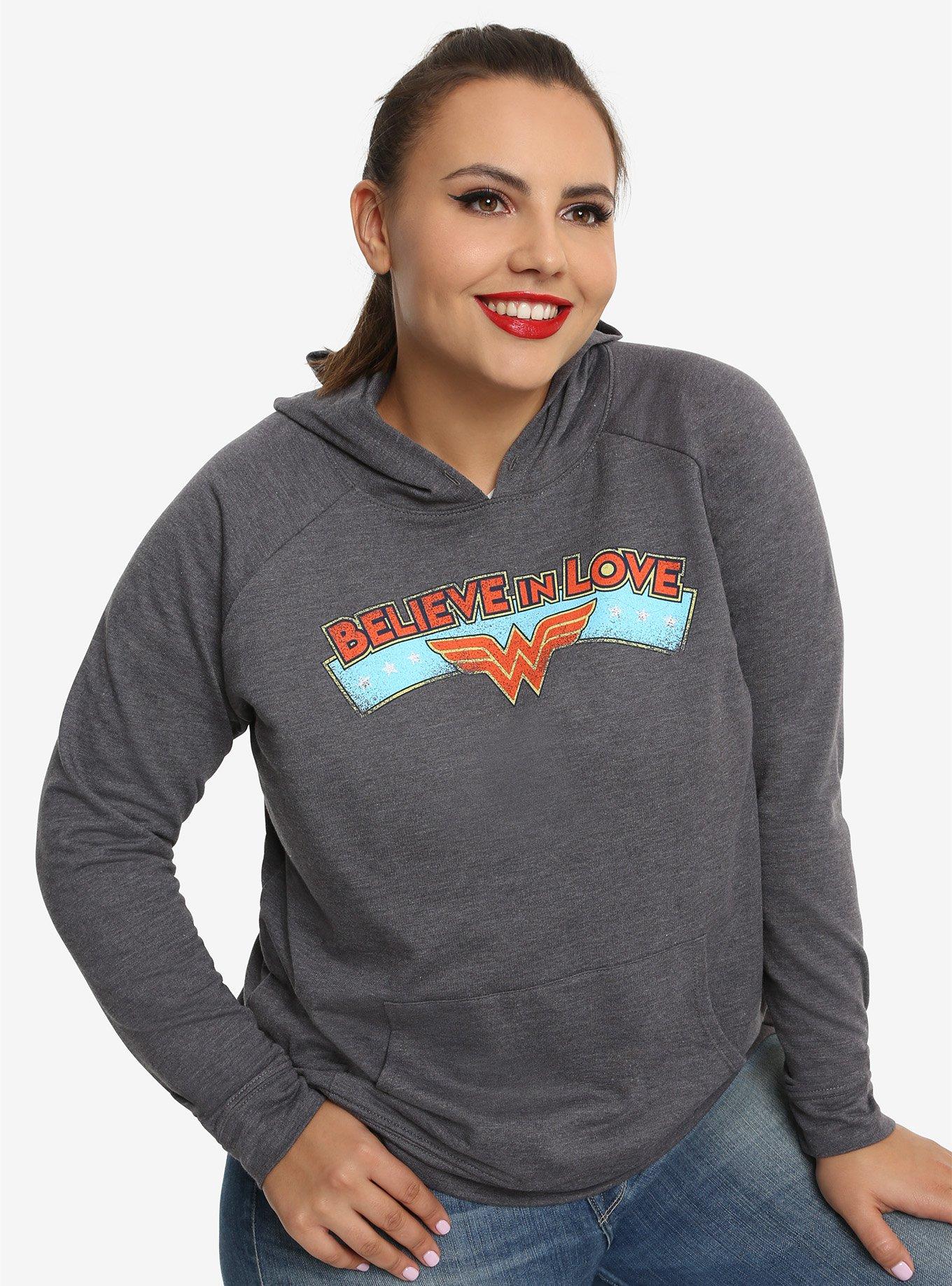 DC Comics Wonder Woman Believe In Love Hoodie Plus Size