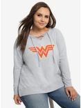 DC Comics Wonder Woman Tie-Front Sweatshirt Plus Size, MULTI, hi-res