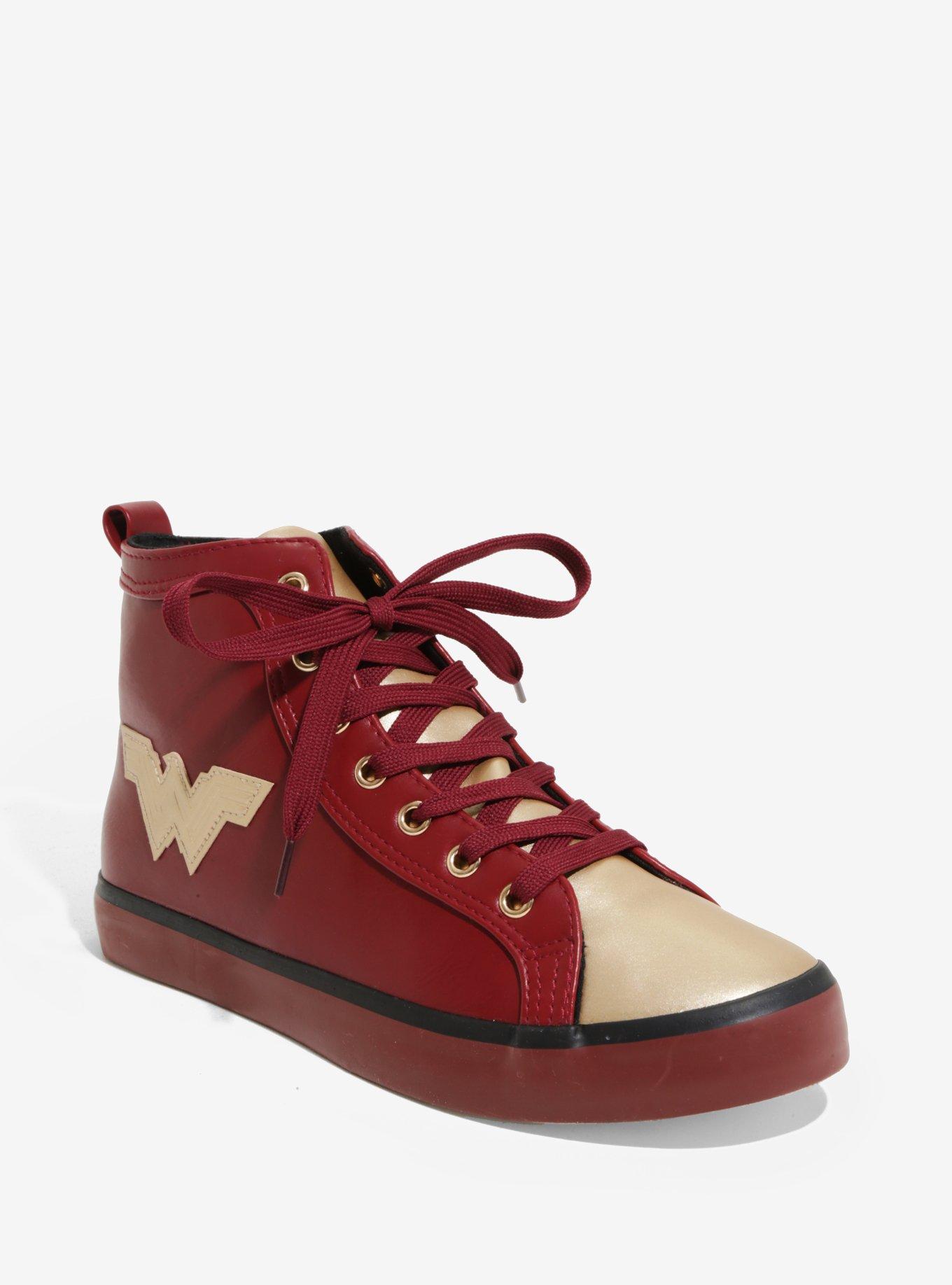 DC Comics Wonder Woman Faux Leather Hi-Top Sneakers, MULTI, hi-res