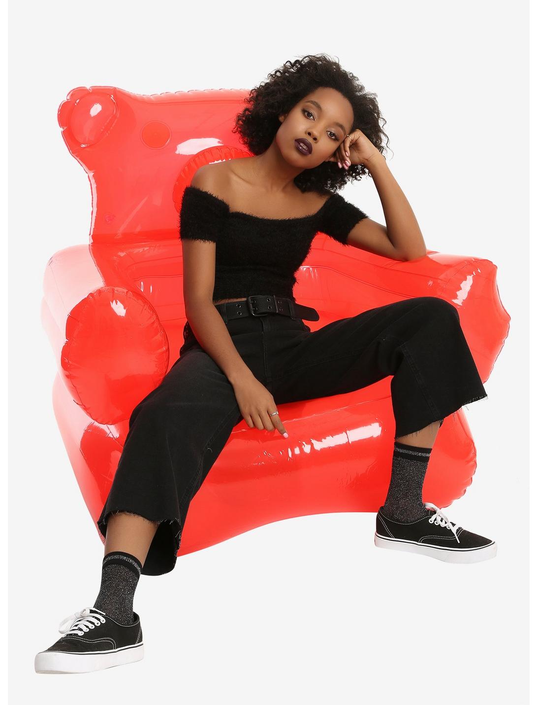 Red Inflatable Gummy Bear Chair, , hi-res