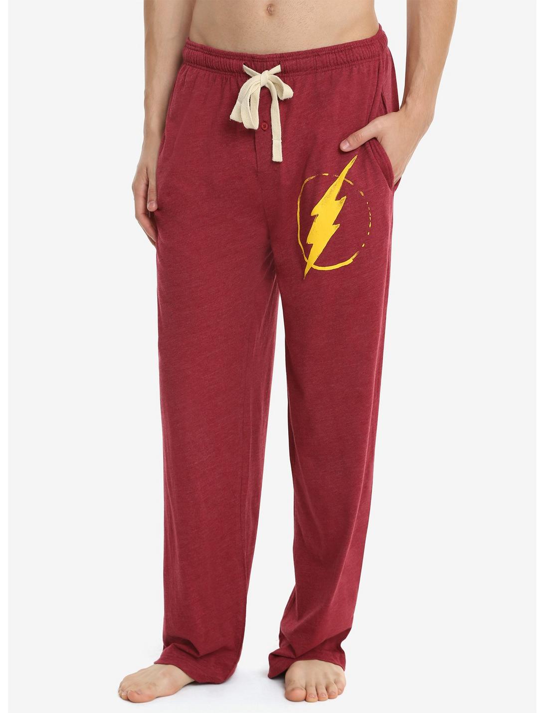 DC Comics The Flash Logo Guys Pajama Pants, HEATHER RED, hi-res