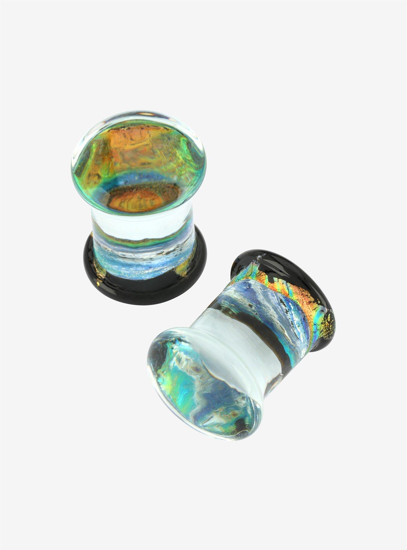 Glass Mercury Foil Single Flare Plug 2 Pack, MULTI, hi-res