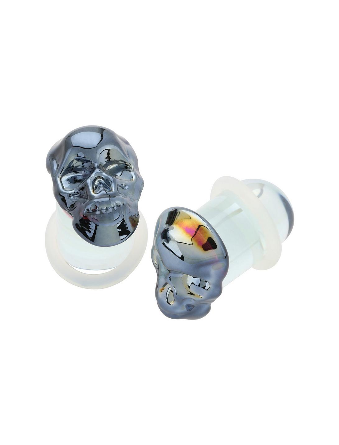 Glass Skull Head Plug 2 Pack, MULTI, hi-res