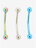 16G Steel Turquoise Anodized Snakebite Barbell 3 Pack, , hi-res
