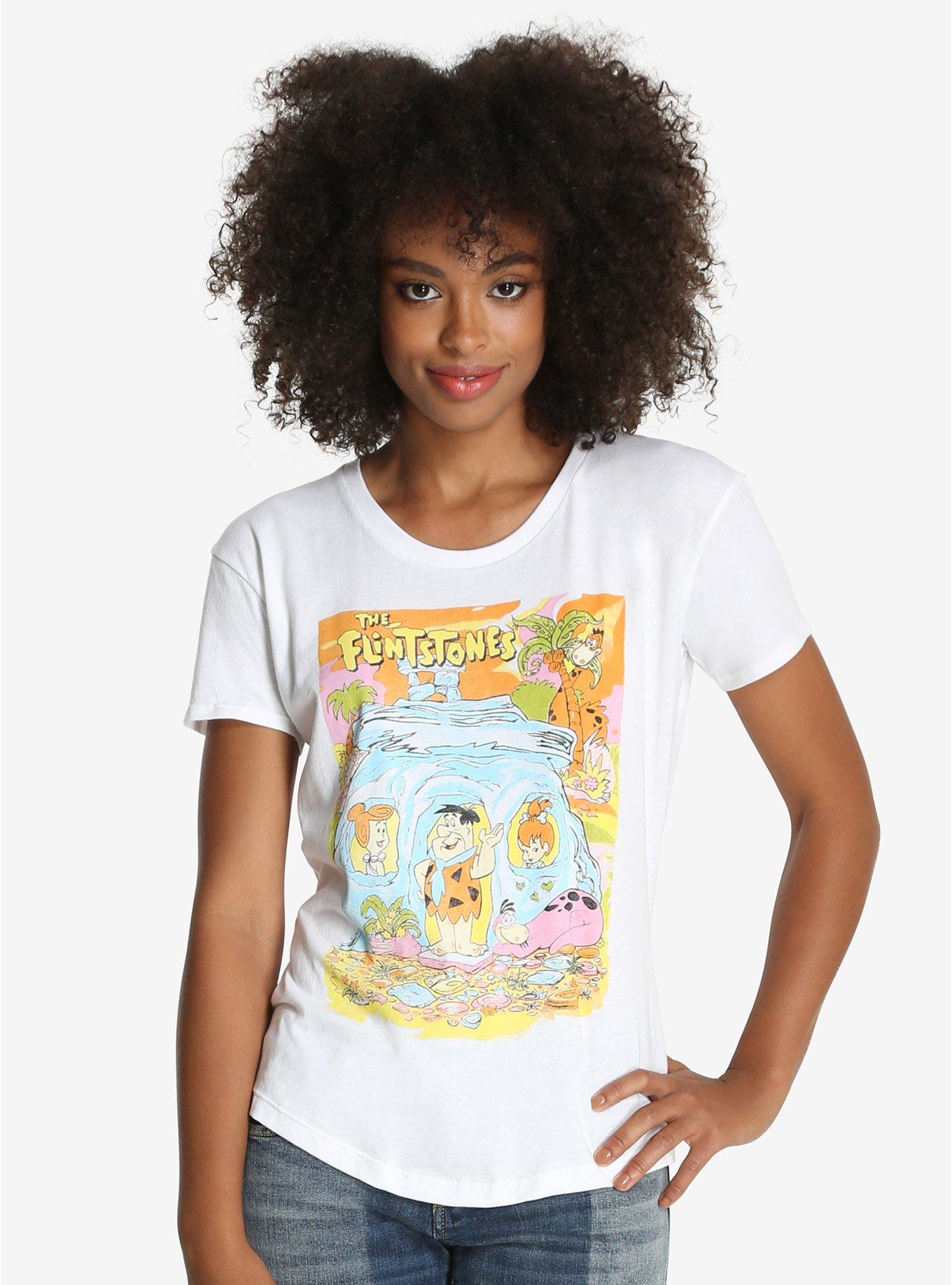 Junk Food The Flintstones Group Womens Tee, WHITE, hi-res