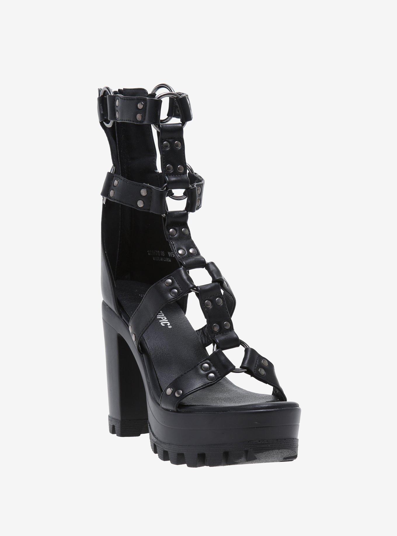 Ring Strap O-Ring Cage Heels, MULTI, hi-res