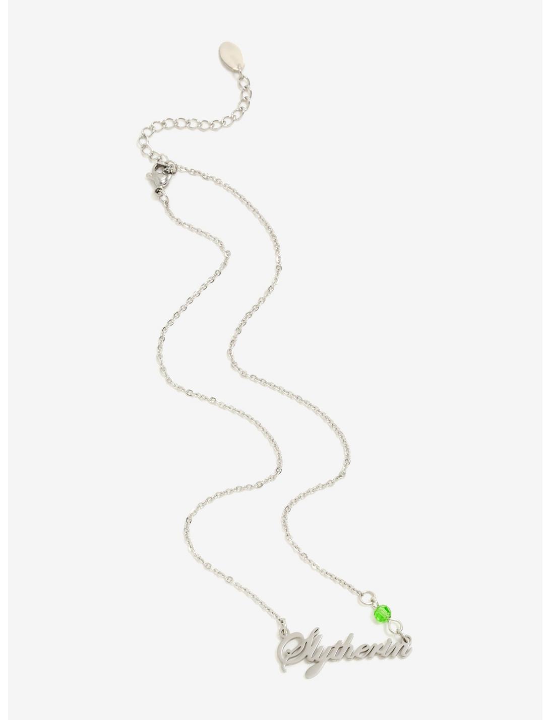 Harry Potter Slytherin Cursive Stone Necklace - BoxLunch Exclusive, , hi-res