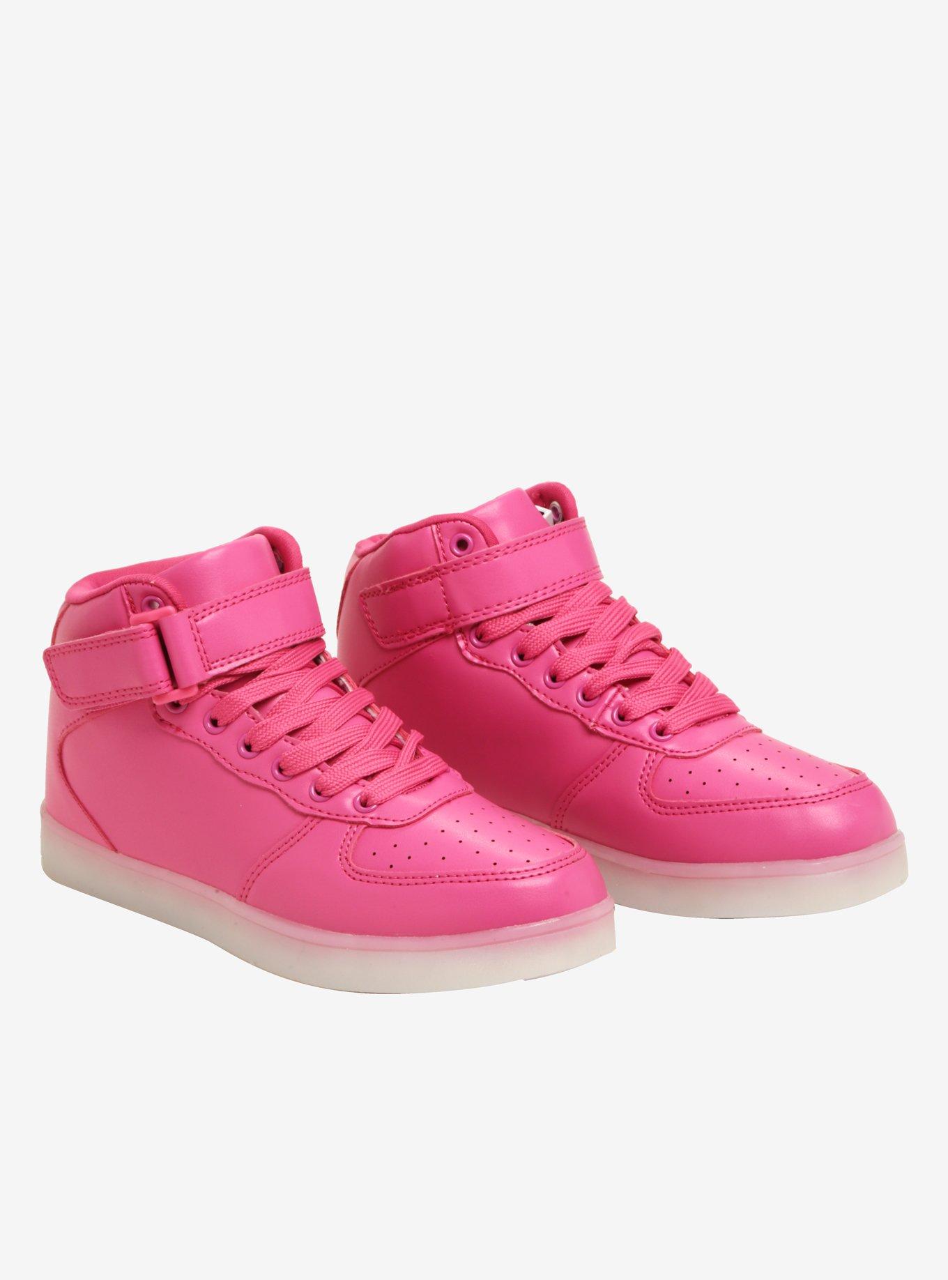 Pink Light-Up Hi-Top Sneakers, MULTI, hi-res