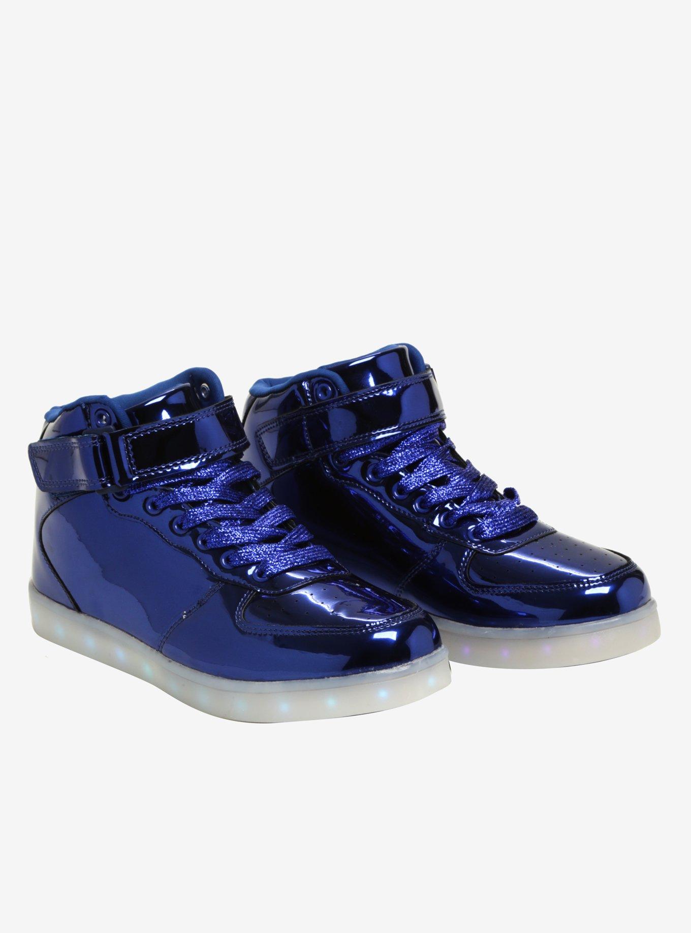 Blue Metallic Light-Up Hi-Top Sneakers, MULTI, hi-res