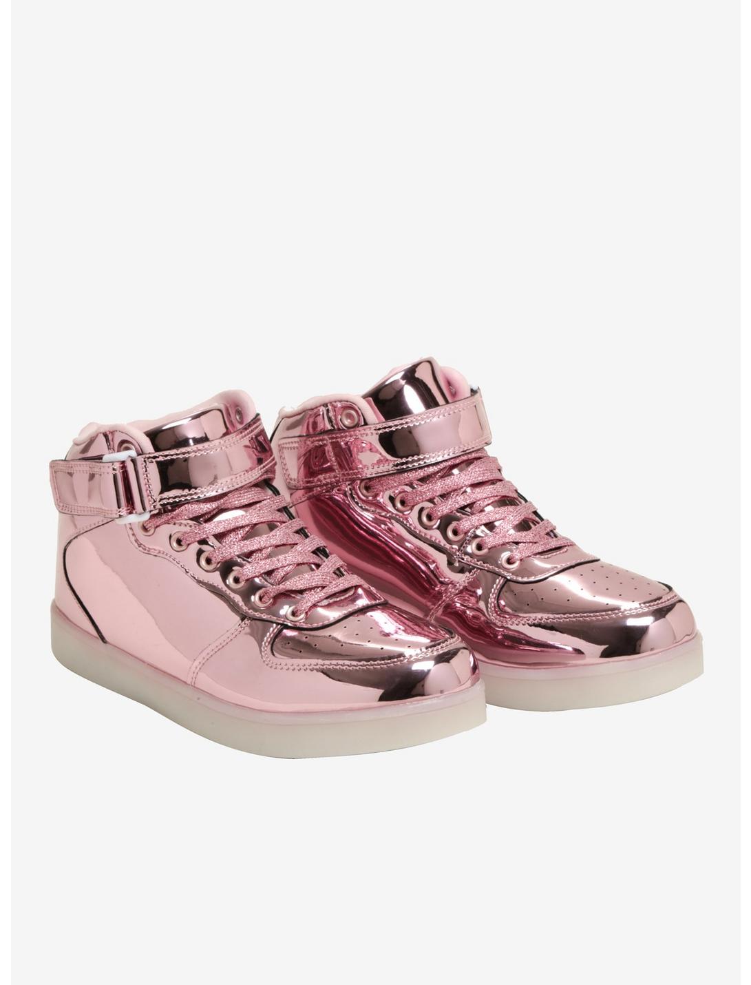 Pink Metallic Light-Up Hi-Top Sneakers, MULTI, hi-res