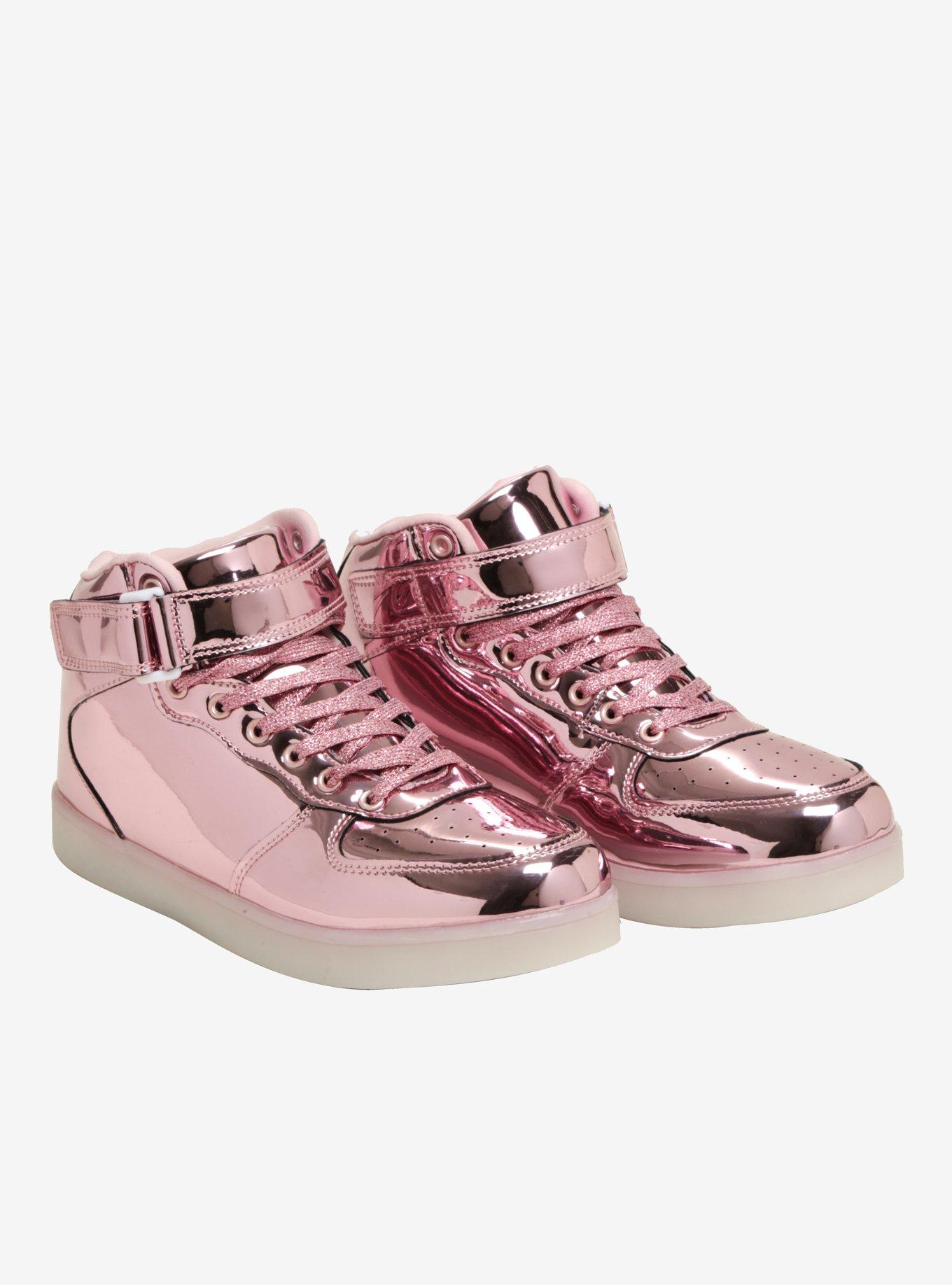 Pink Hi-Top LED Light Up Sneakers by BrightLightKicks