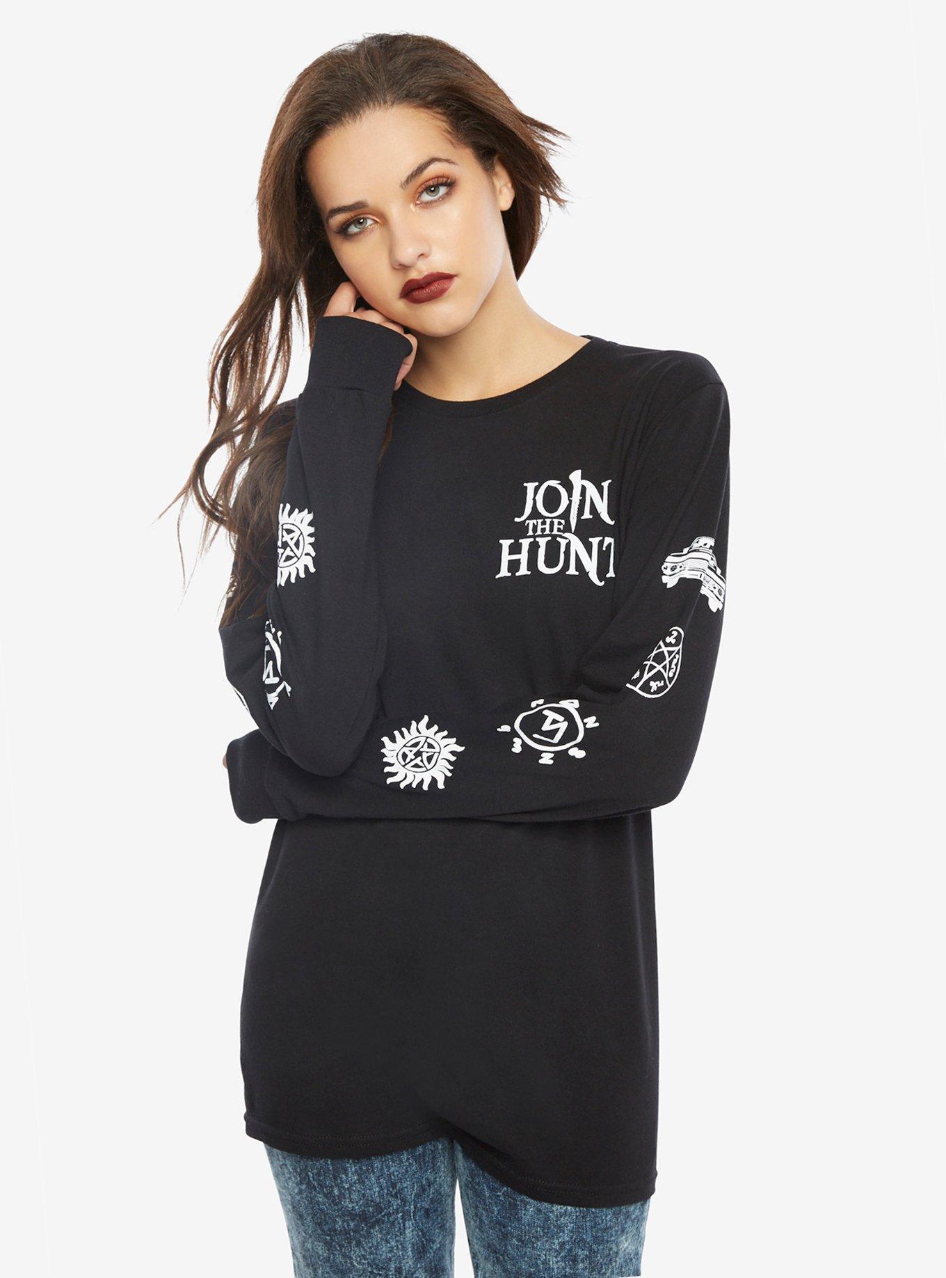 Supernatural Join The Hunt Girls Long-Sleeve T-Shirt, BLACK, hi-res