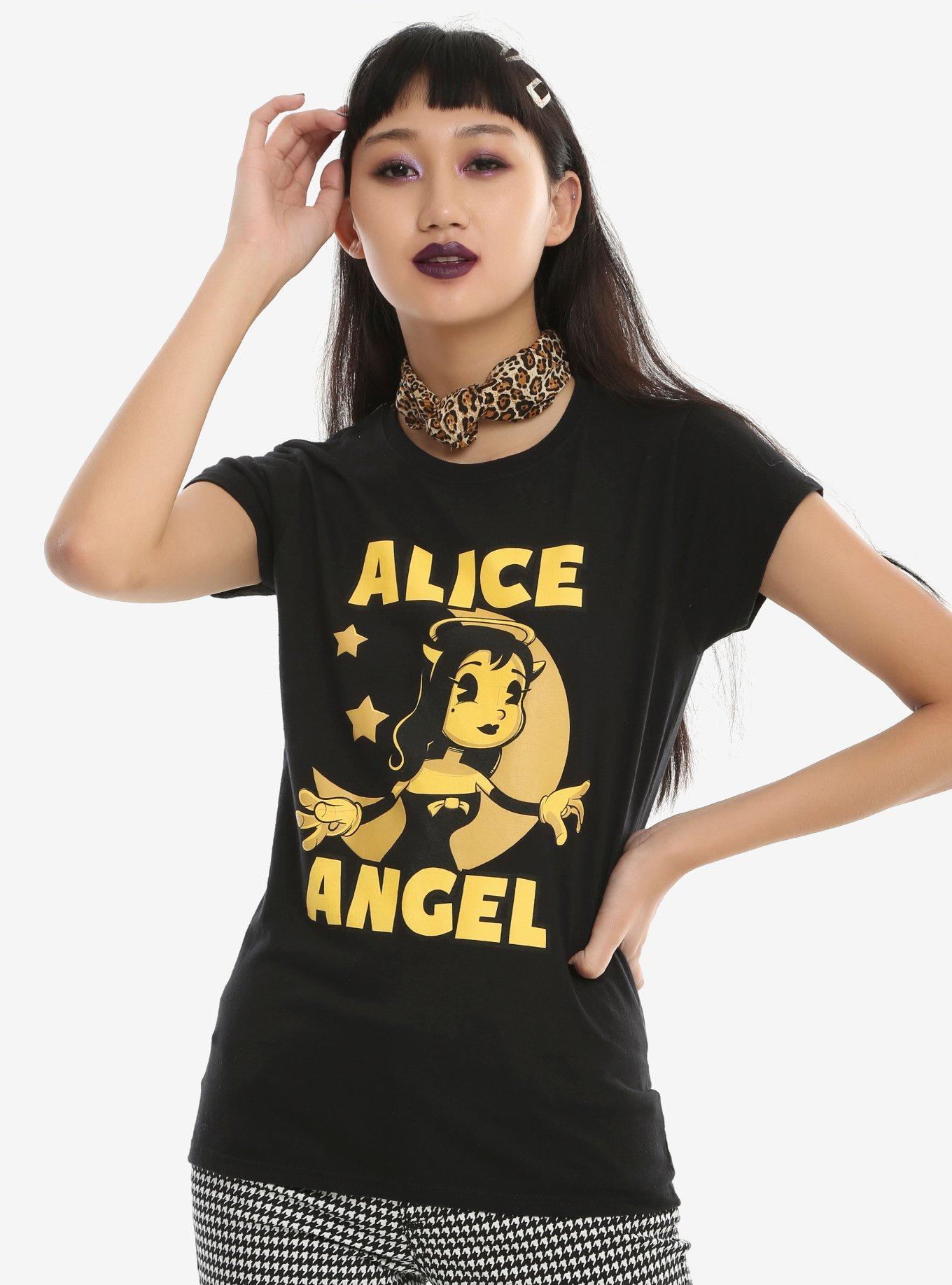 Bendy And The Ink Machine Alice Angel Moon Girls T-Shirt, BLACK, hi-res